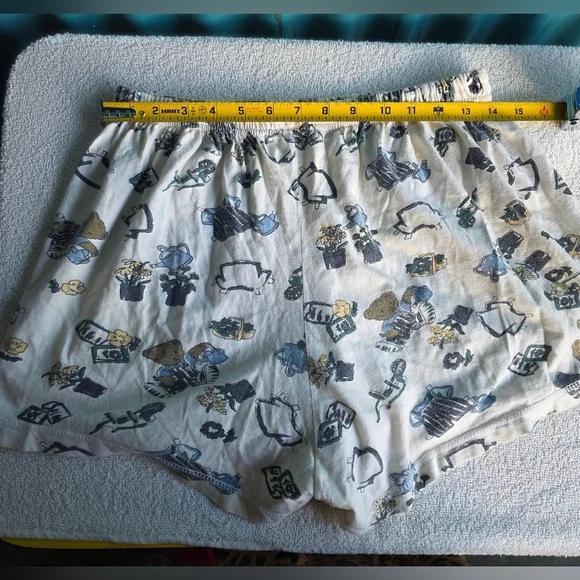 Teddy Bear Patterned White and Blue Two-Piece Set Pajamas Medium - Picture 10 of 13